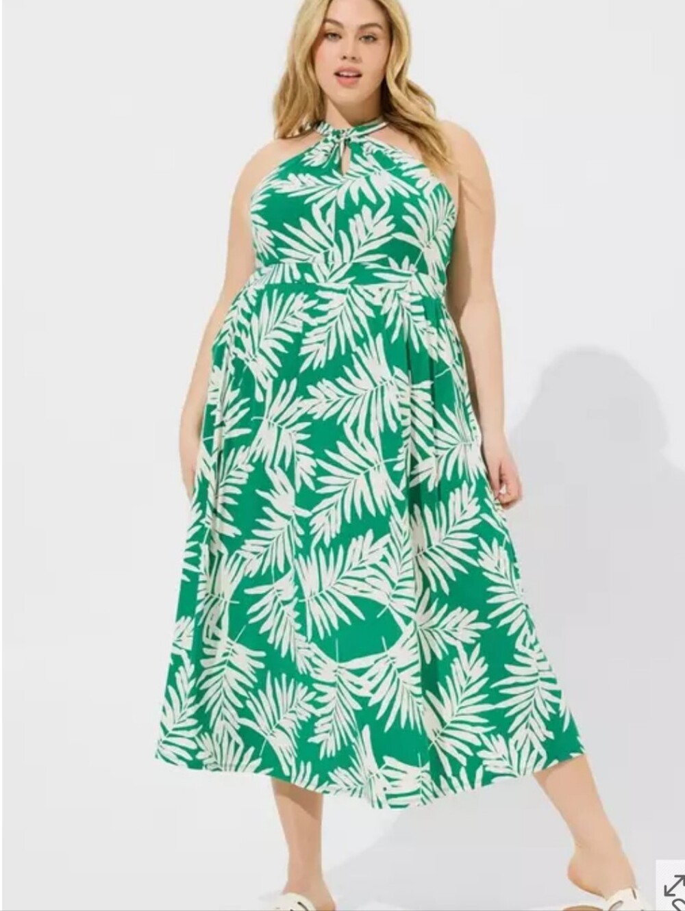 Torrid Tea Length Studio Knit Halter Dress 3X